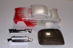 T-Dash 50's Coupe - Pearl White w/Red flames - This body is for T-Jet Chassis (screw on)